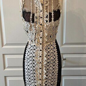 Beguile By Byron Lars Anthro Sz 2 Laser Cut Sheath Dress